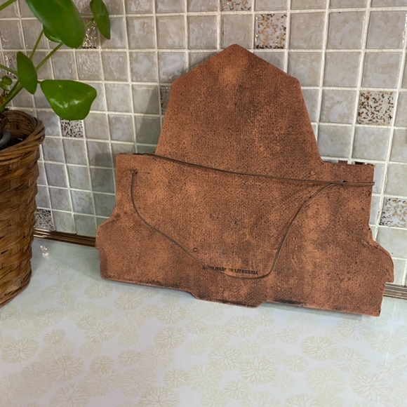Vintage Pottery wall hanging fairy tale castle scene handmade in Lithuania - Picture 6 of 8